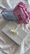 Trousse Vichy personnalisée — broderie prénom