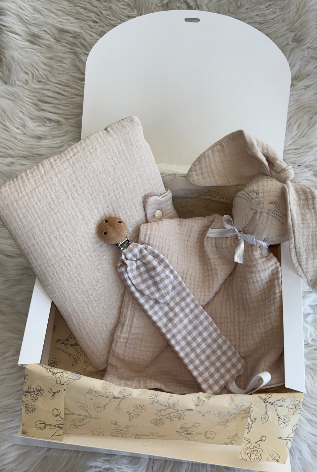 Attache tétine personnalisée vichy — accessoire bébé fait main