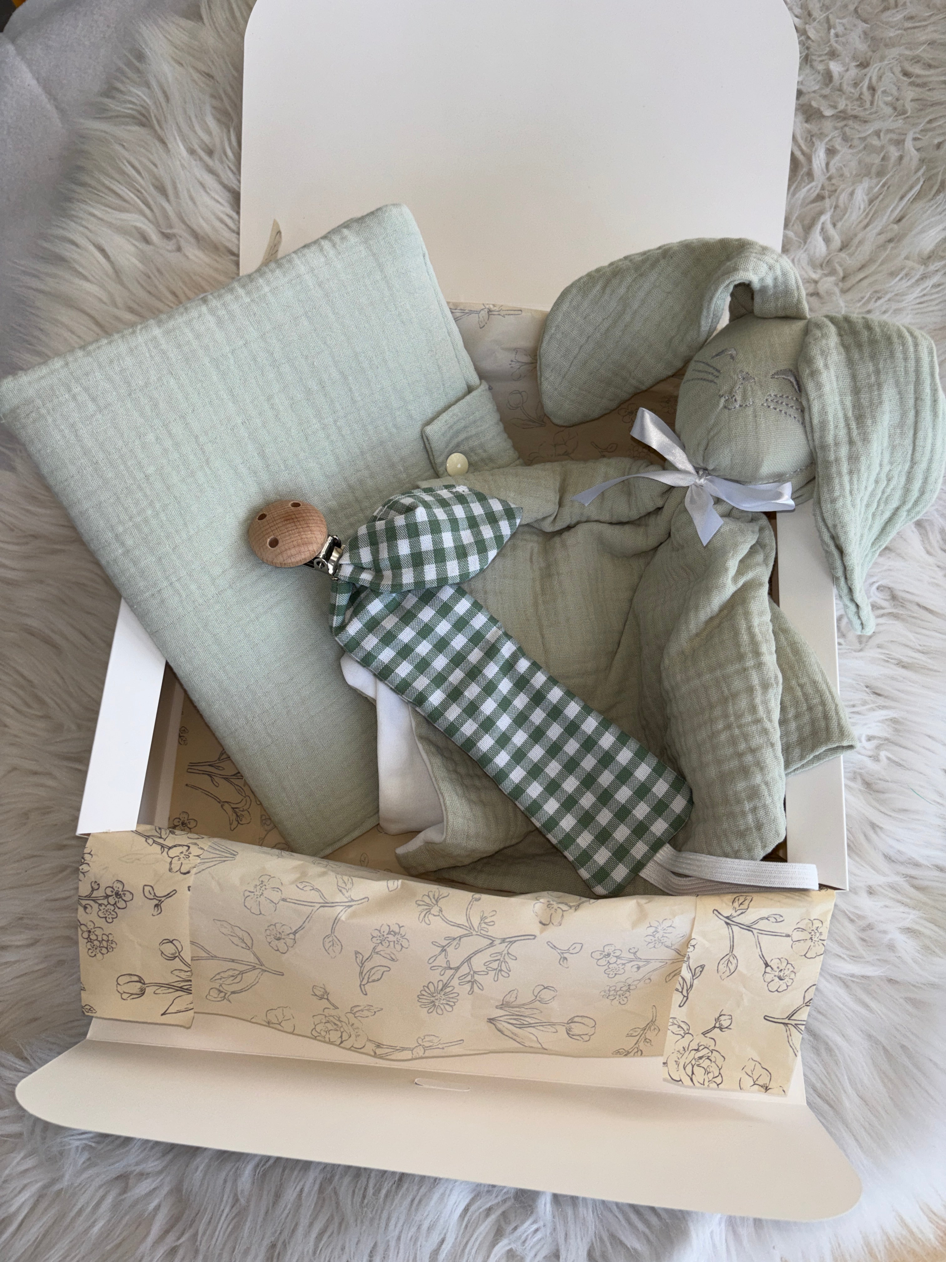 Attache tétine personnalisée vichy — accessoire bébé fait main