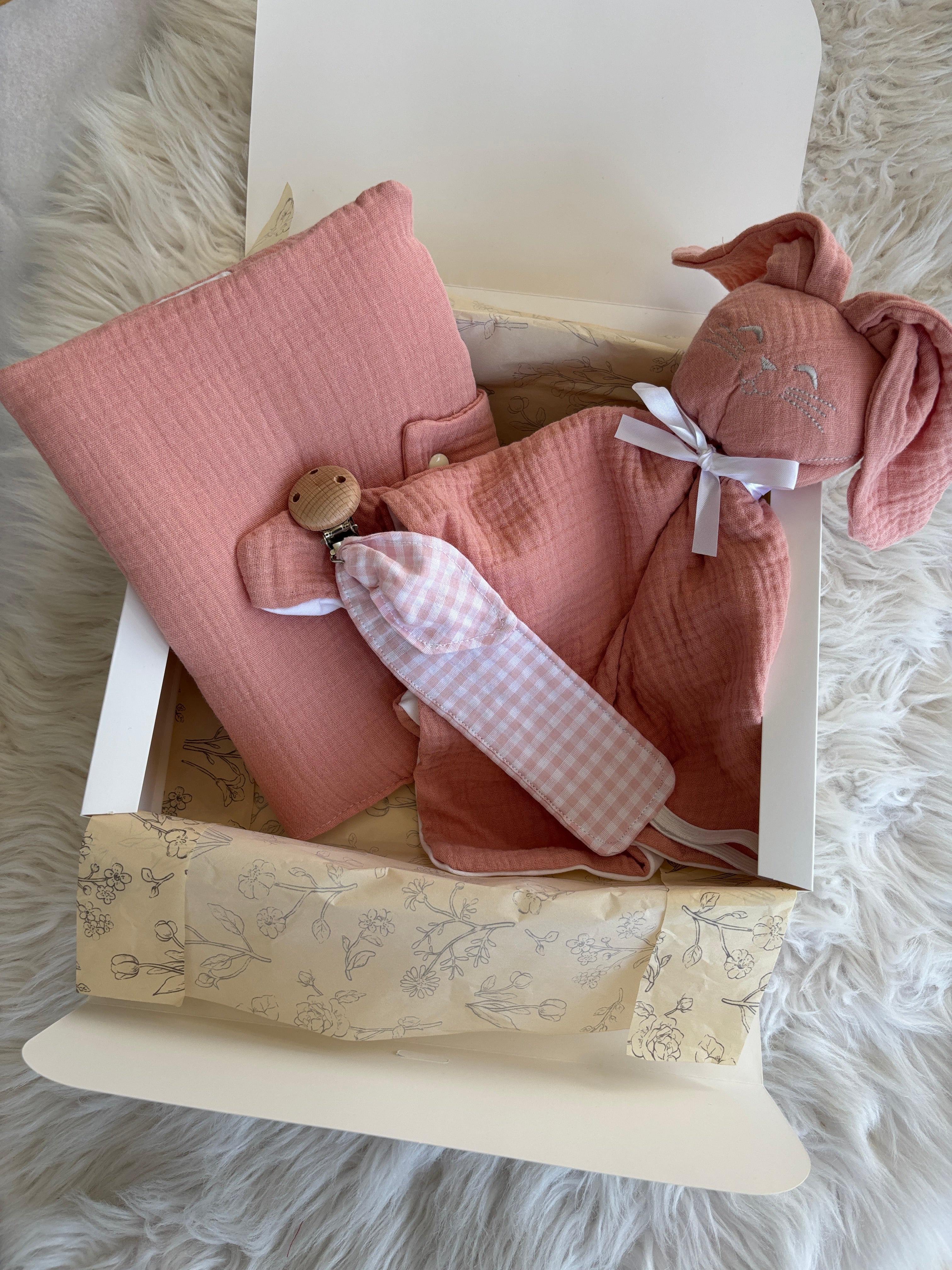 Attache tétine personnalisée vichy — accessoire bébé fait main