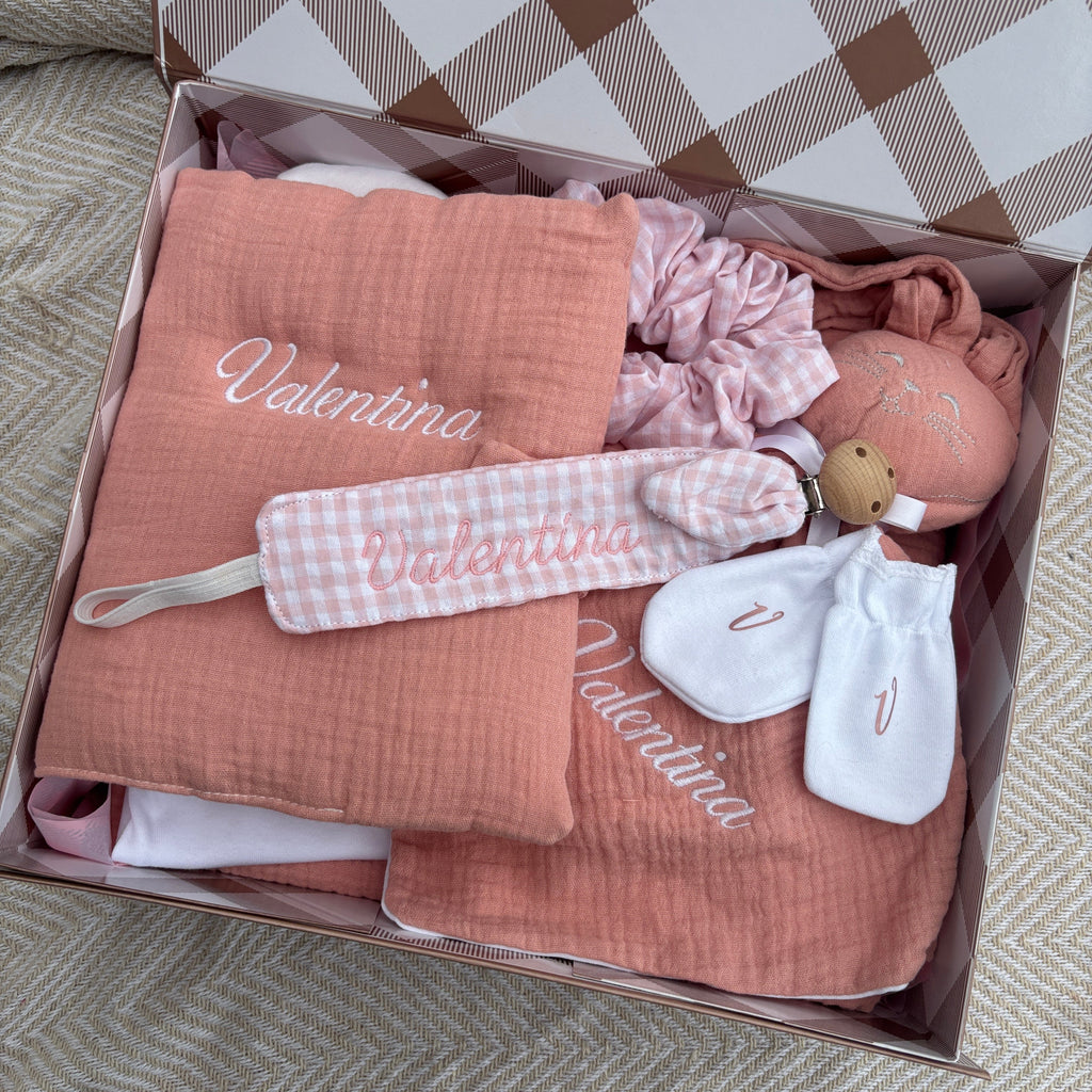 Attache tétine personnalisée vichy — accessoire bébé fait main
