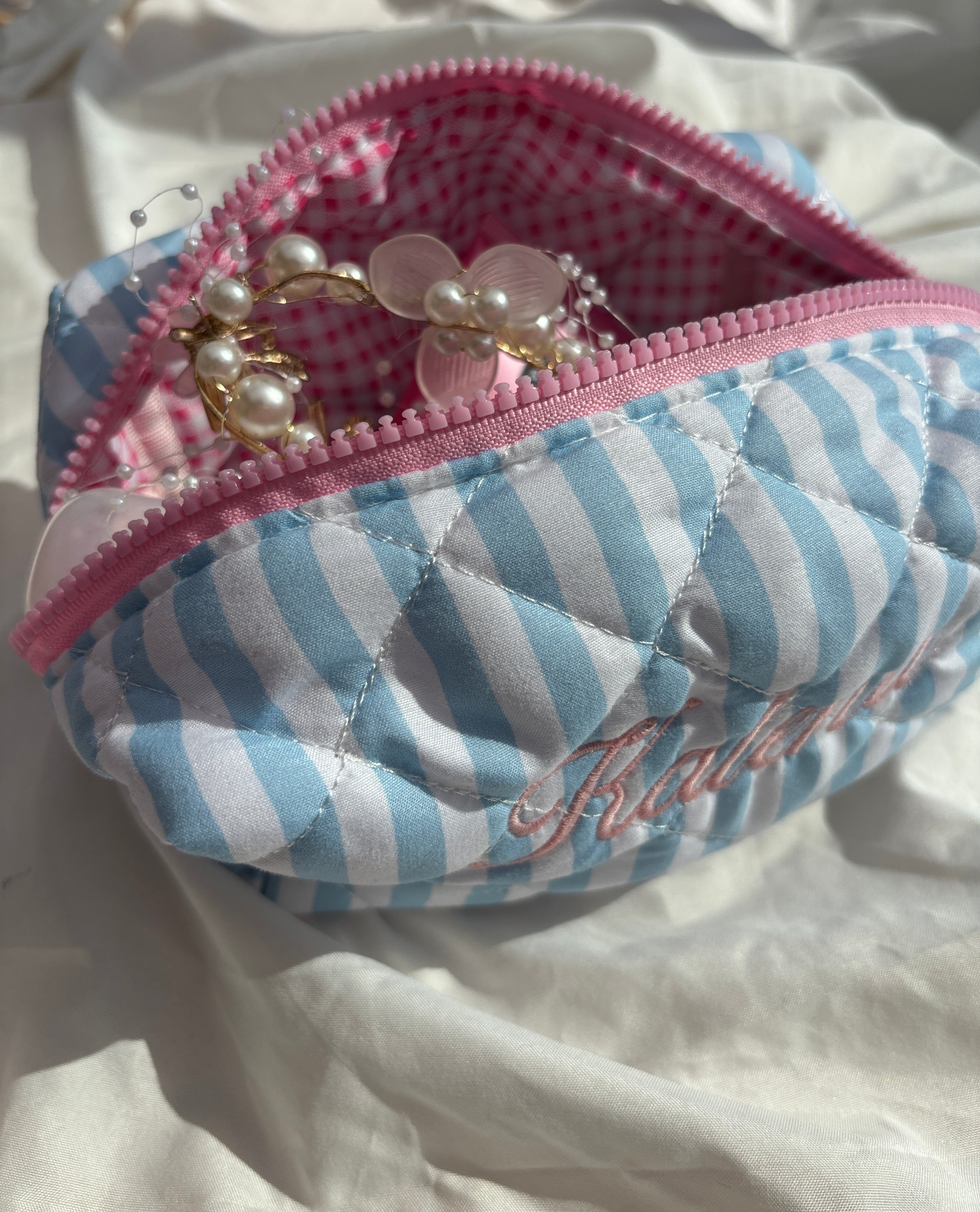 Trousse Marinière personnalisée — broderie prénom